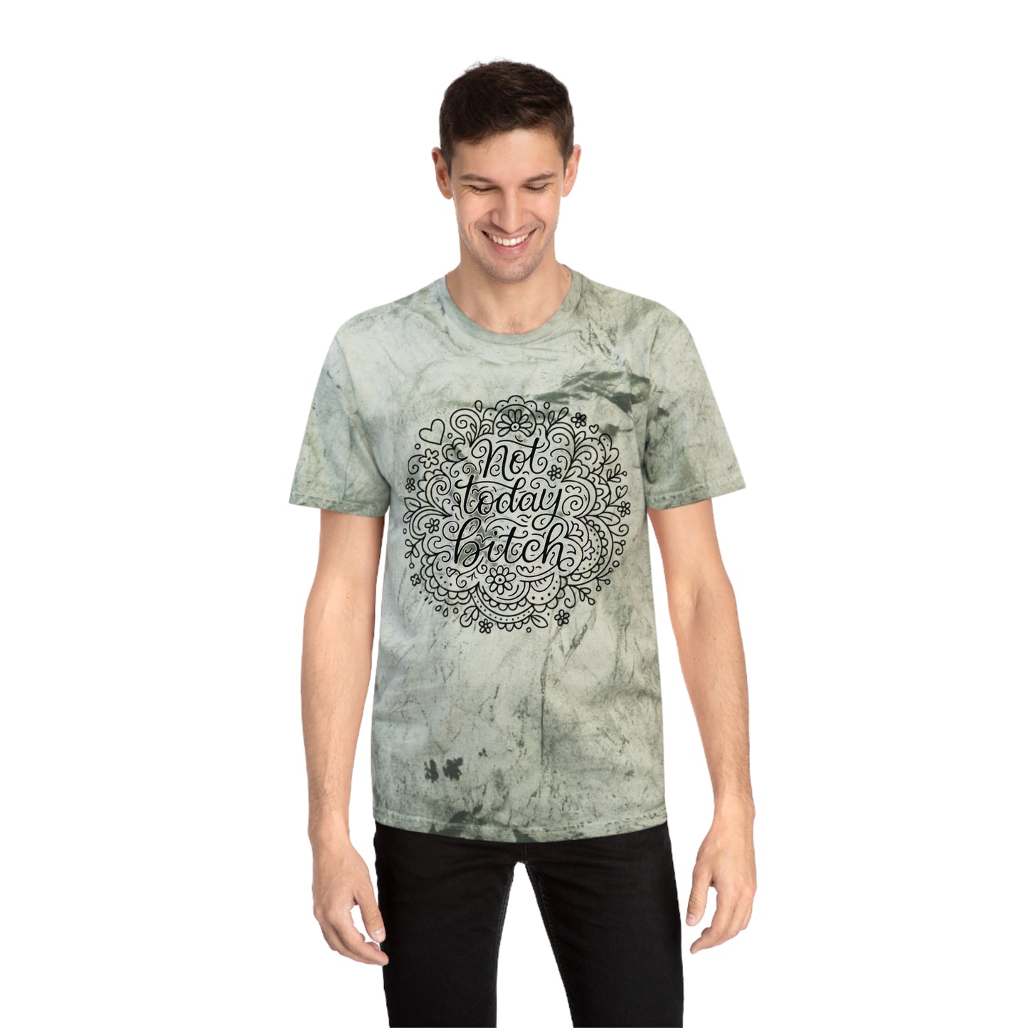 Colorful Graphic Tee for Relaxed Days, Not Today Bitch Shirt, Unisex Tie-Dye T-Shirt, Casual Everyday Wear, Quirky Gift Idea