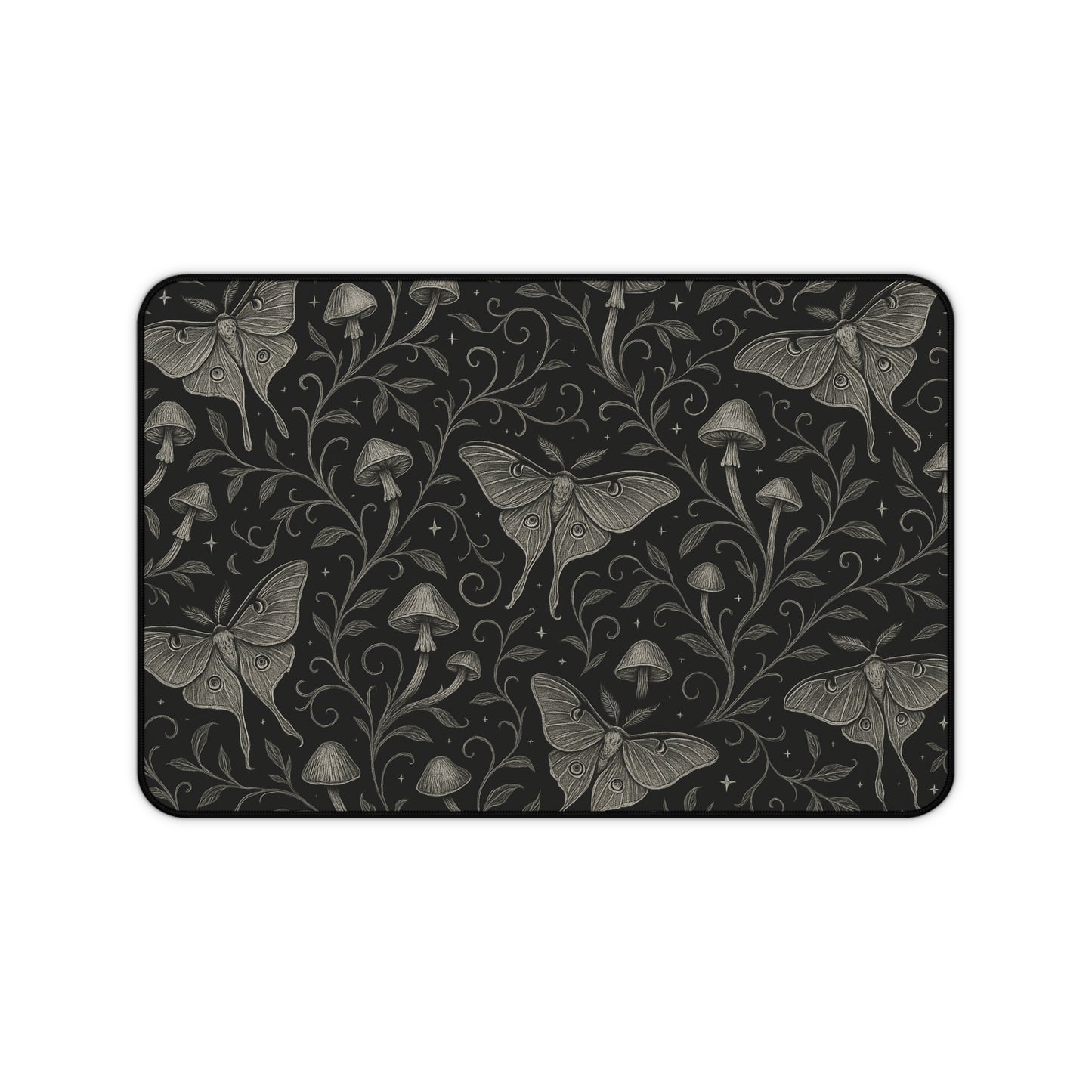 Elegant Moth Desk Mat for Home Office Decor, Unique Mouse Pad, Gift for Her, Nature Lover, Botanical Art