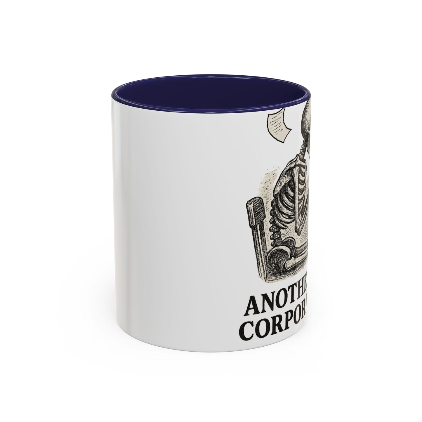 Corporate Humor Coffee Mug, Funny Office Gift, Skeleton Mug, Halloween Decor, Work From Home Coffee Cup, sarcastic office mug