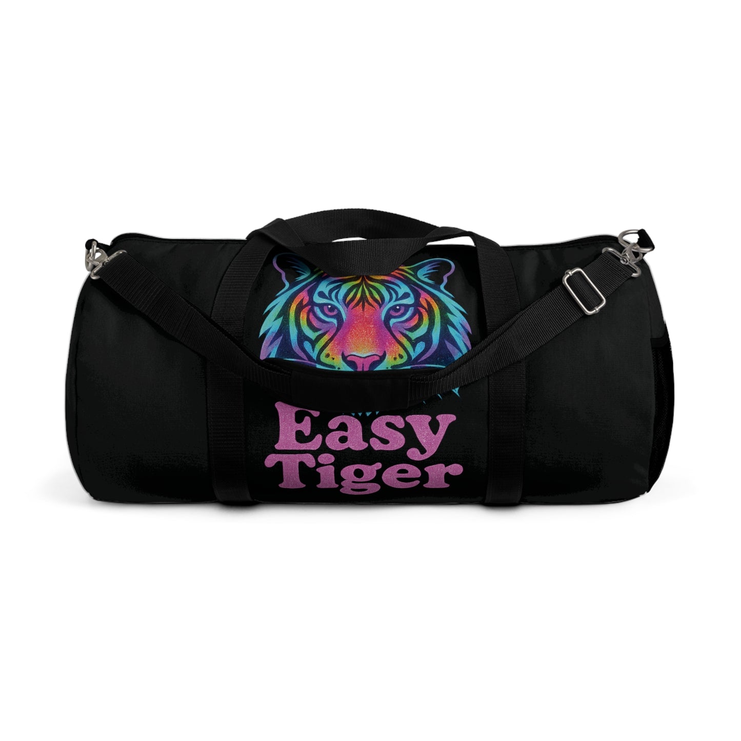 Colorful 'Easy Tiger' Duffel Bag - Stylish Gym Bag, Travel Luggage, Sports Bag, Weekend Getaway, Unique Gift for Tiger Lovers
