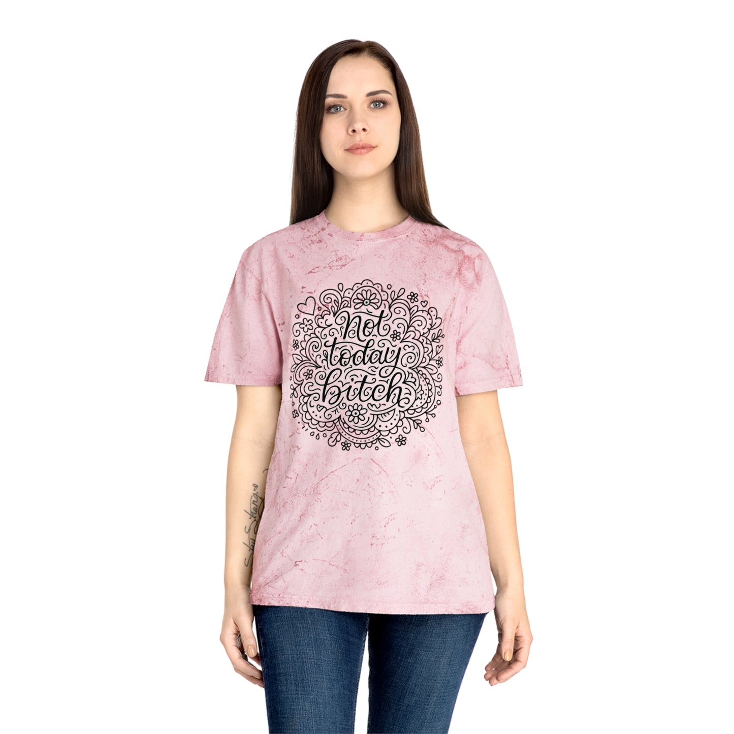 Colorful Graphic Tee for Relaxed Days, Not Today Bitch Shirt, Unisex Tie-Dye T-Shirt, Casual Everyday Wear, Quirky Gift Idea