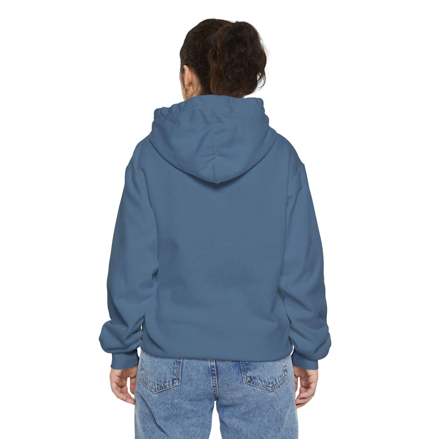 Morticia-Inspired Unisex Garment-Dyed Hoodie, Cozy Graphic Sweatshirt, Spooky Fashion, Halloween Apparel, Unique Gift for Fans