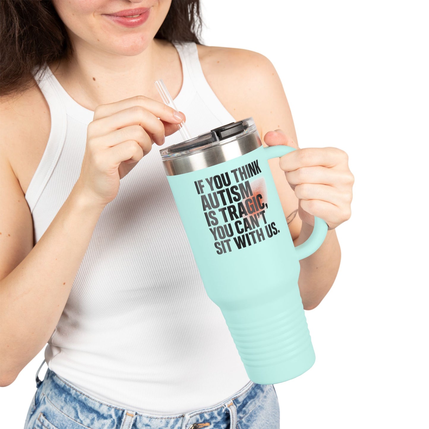 Autism Advocacy Insulated Travel Mug | 40oz | Perfect for Coffee Lovers, Gifts for Activists, Unique Drink Ware, Inspirational Mugs