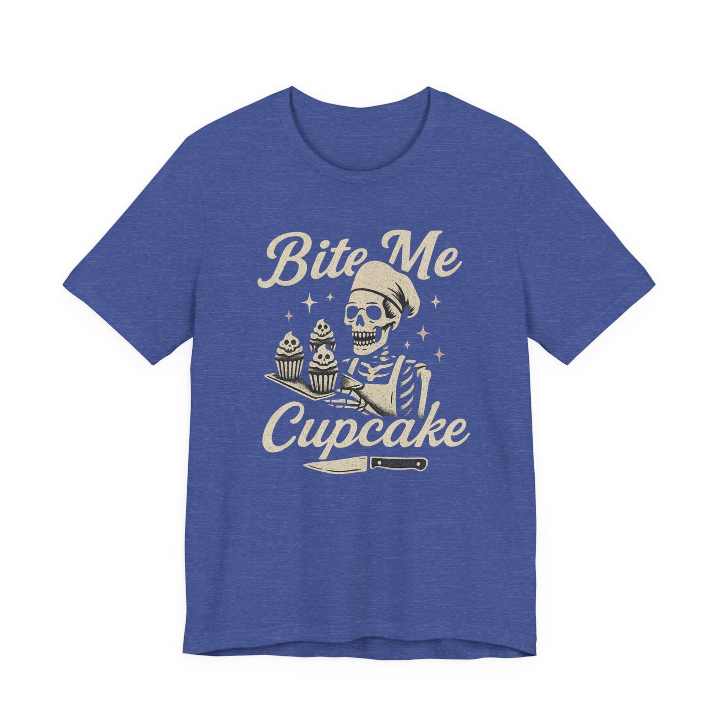 Skeletal Cupcake Tee, Funny Halloween Shirt, Unisex Graphic T-Shirt, Sweet Tooth Gift, Spooky Baking Apparel