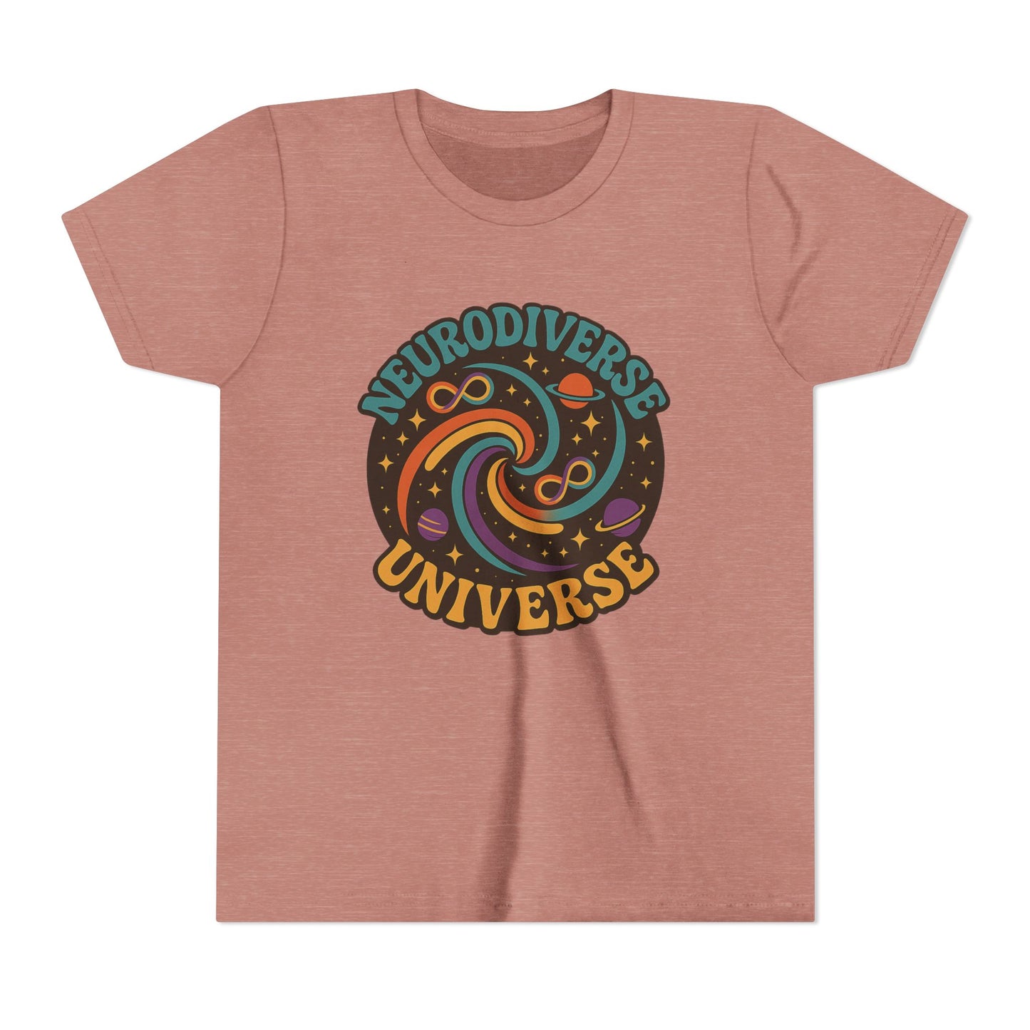 Neurodiverse Universe Youth Tee, Cool Children's T-Shirt, Educational Apparel, Gift for Kids, Space-themed Youth Shirt