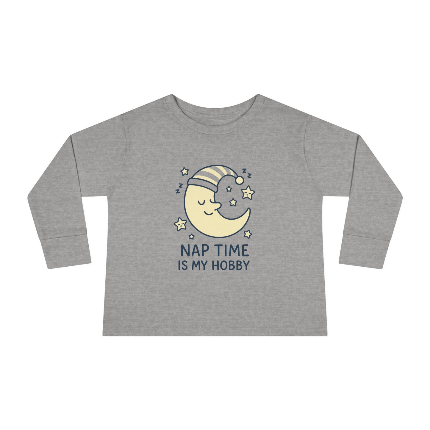 Toddler Long Sleeve Tee with 'Nap Time Is My Hobby' Design - Cute Kids Apparel, Fun Sleepwear, Baby Gifts, Seasonal Wear, Toddler Fashion