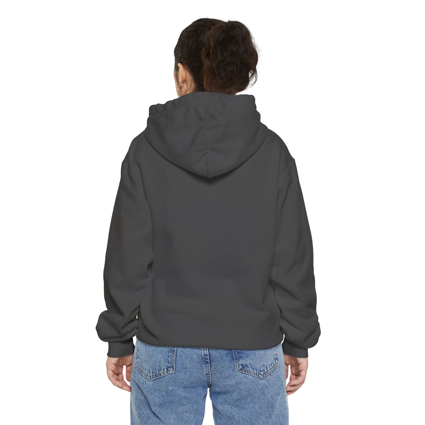 Morticia-Inspired Unisex Garment-Dyed Hoodie, Cozy Graphic Sweatshirt, Spooky Fashion, Halloween Apparel, Unique Gift for Fans