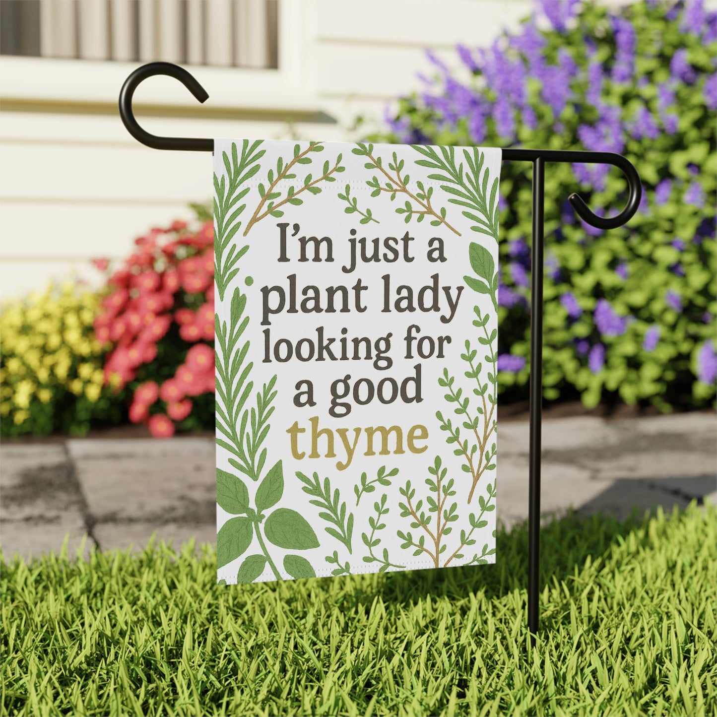 Garden Banner, Plant Lady Decor, Outdoor Flag, Home and Garden Gift