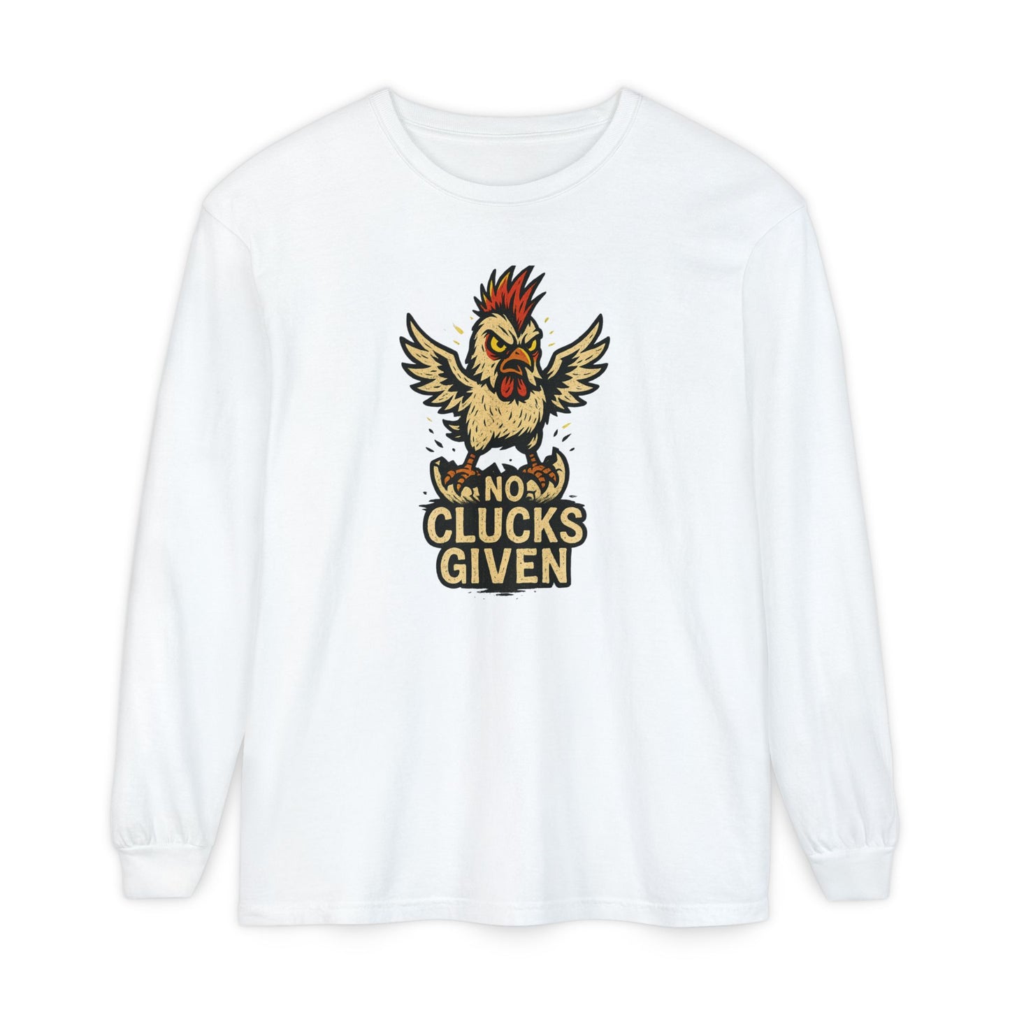 Funny Chicken T-Shirt, Unisex Long Sleeve Tee, Clucks Given Shirt, Gift for Farmers, Humor Apparel, Casual Wear