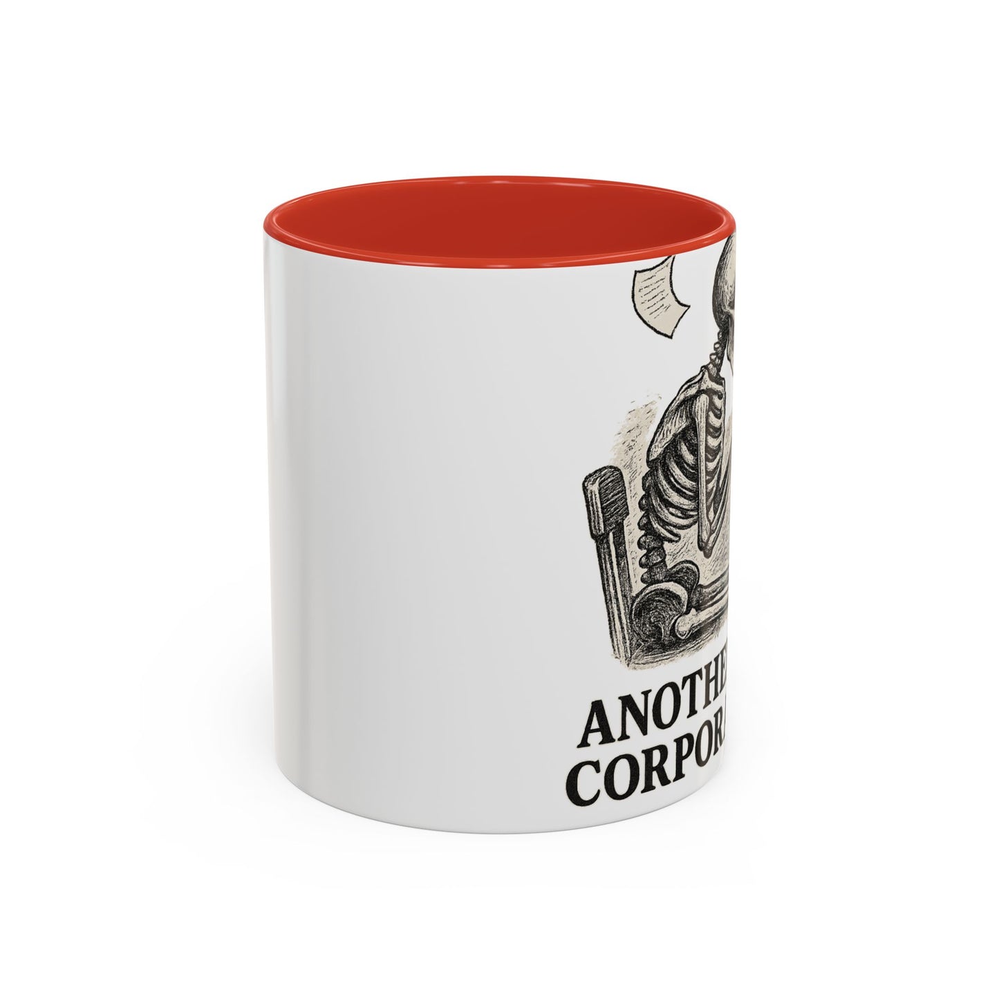 Corporate Humor Coffee Mug, Funny Office Gift, Skeleton Mug, Halloween Decor, Work From Home Coffee Cup, sarcastic office mug