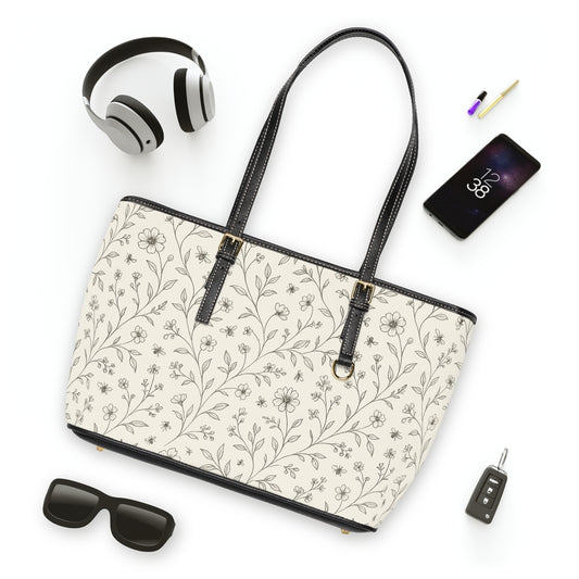 Floral PU Leather Shoulder Bag - Stylish Handbag for Everyday Use, Chic Tote for Work, Travel, Casual Outings, Gifts, Eco-Friendly