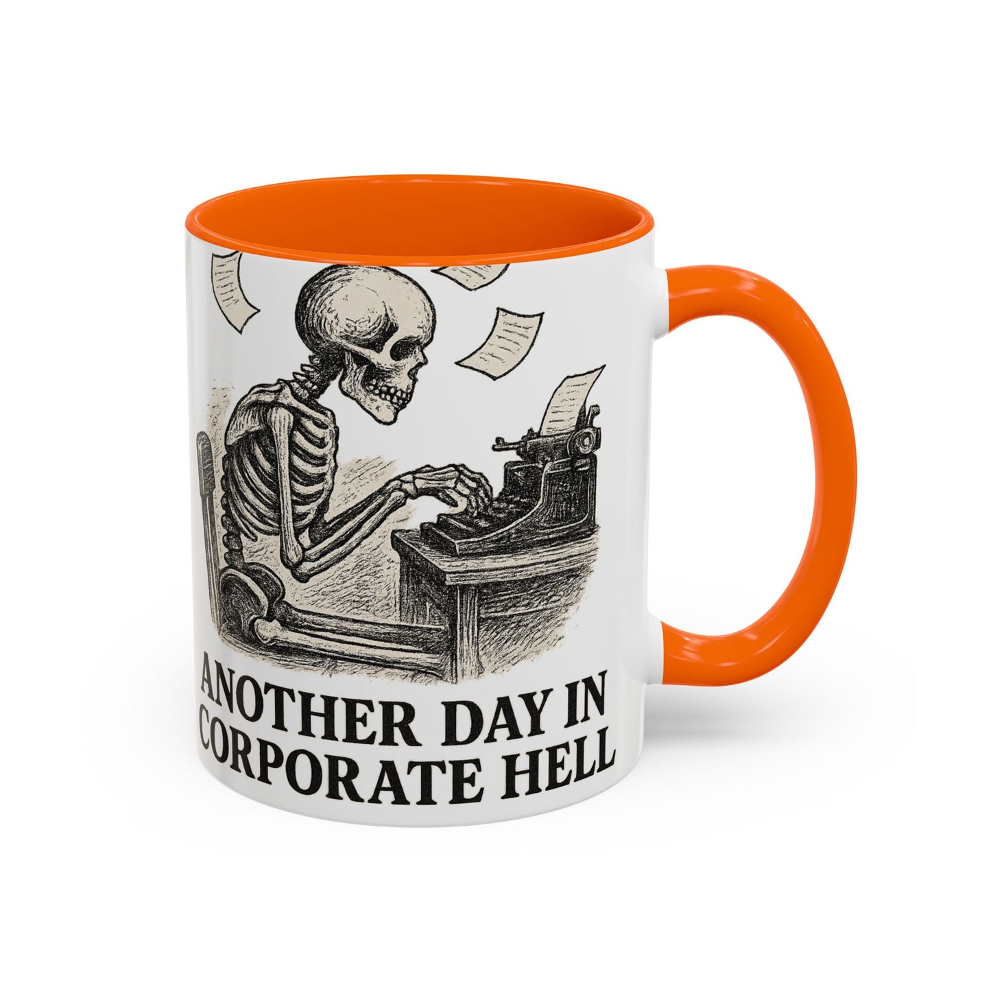Corporate Humor Coffee Mug, Funny Office Gift, Skeleton Mug, Halloween Decor, Work From Home Coffee Cup, sarcastic office mug