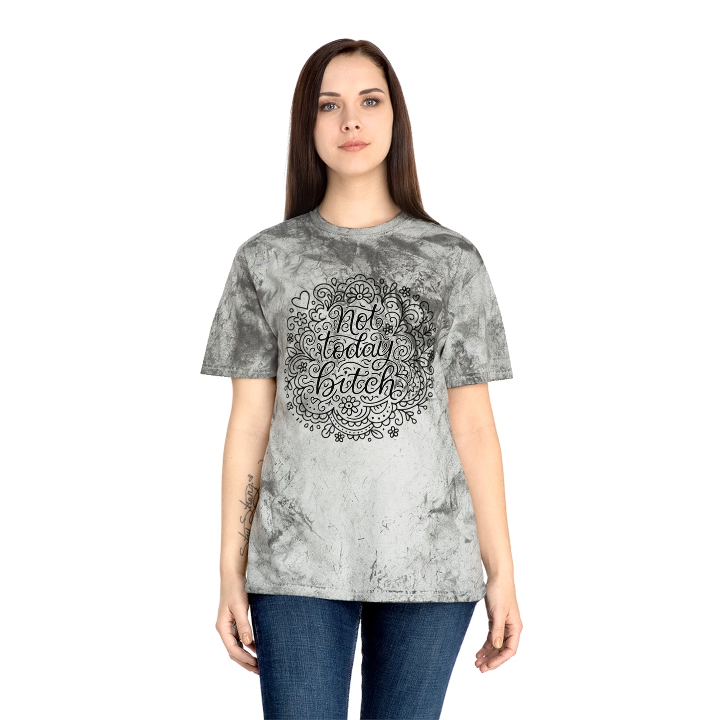 Colorful Graphic Tee for Relaxed Days, Not Today Bitch Shirt, Unisex Tie-Dye T-Shirt, Casual Everyday Wear, Quirky Gift Idea