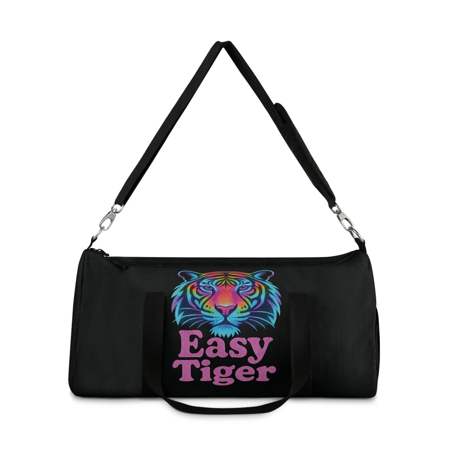 Colorful 'Easy Tiger' Duffel Bag - Stylish Gym Bag, Travel Luggage, Sports Bag, Weekend Getaway, Unique Gift for Tiger Lovers