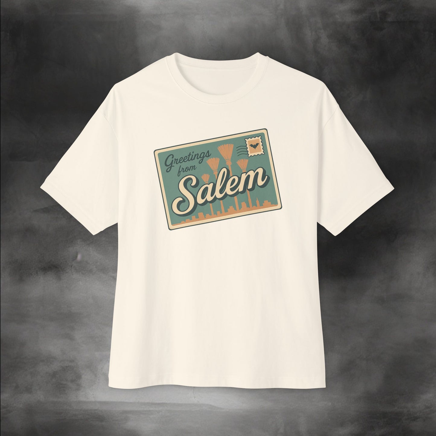 Salem Greeting Unisex Oversized Tee, Vintage Style T-Shirt, Relaxed Fit Shirt, Travel Souvenir Tee, Casual Wardrobe Staple, Gift Idea