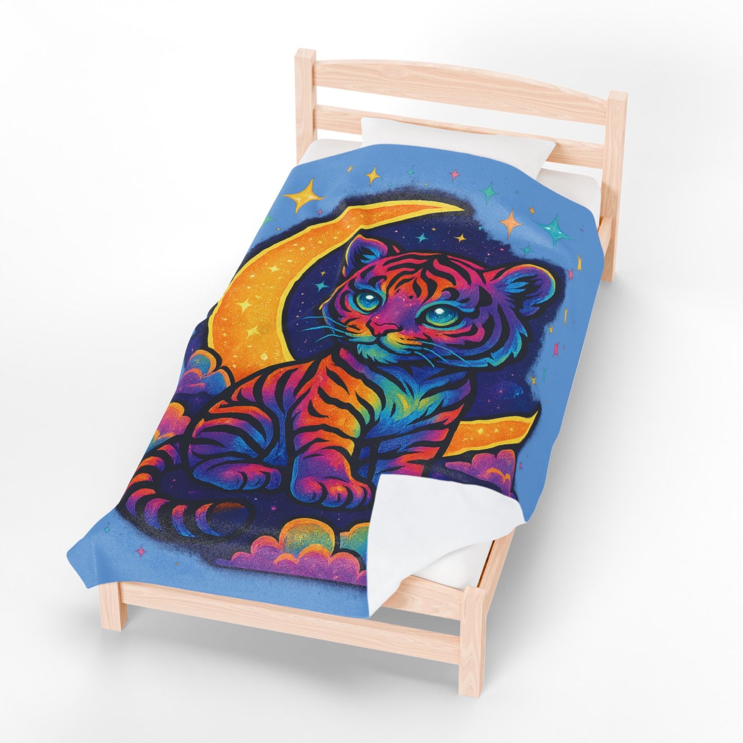 Whimsical Tiger Plush Blanket - Cozy Throw for Kids, Nursery Decor, Gift for Animal Lovers, Sleepovers, and Birthday Celebrations