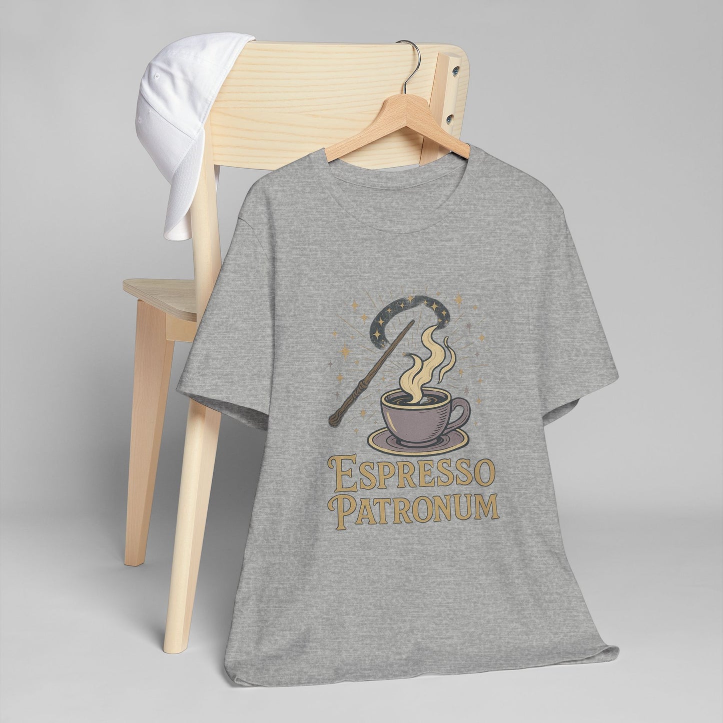 Espresso Patronum T-Shirt - Magical Coffee Tee, Gift for Coffee Lovers, Unisex Wizarding Apparel, Perfect for Casual Wear and Events