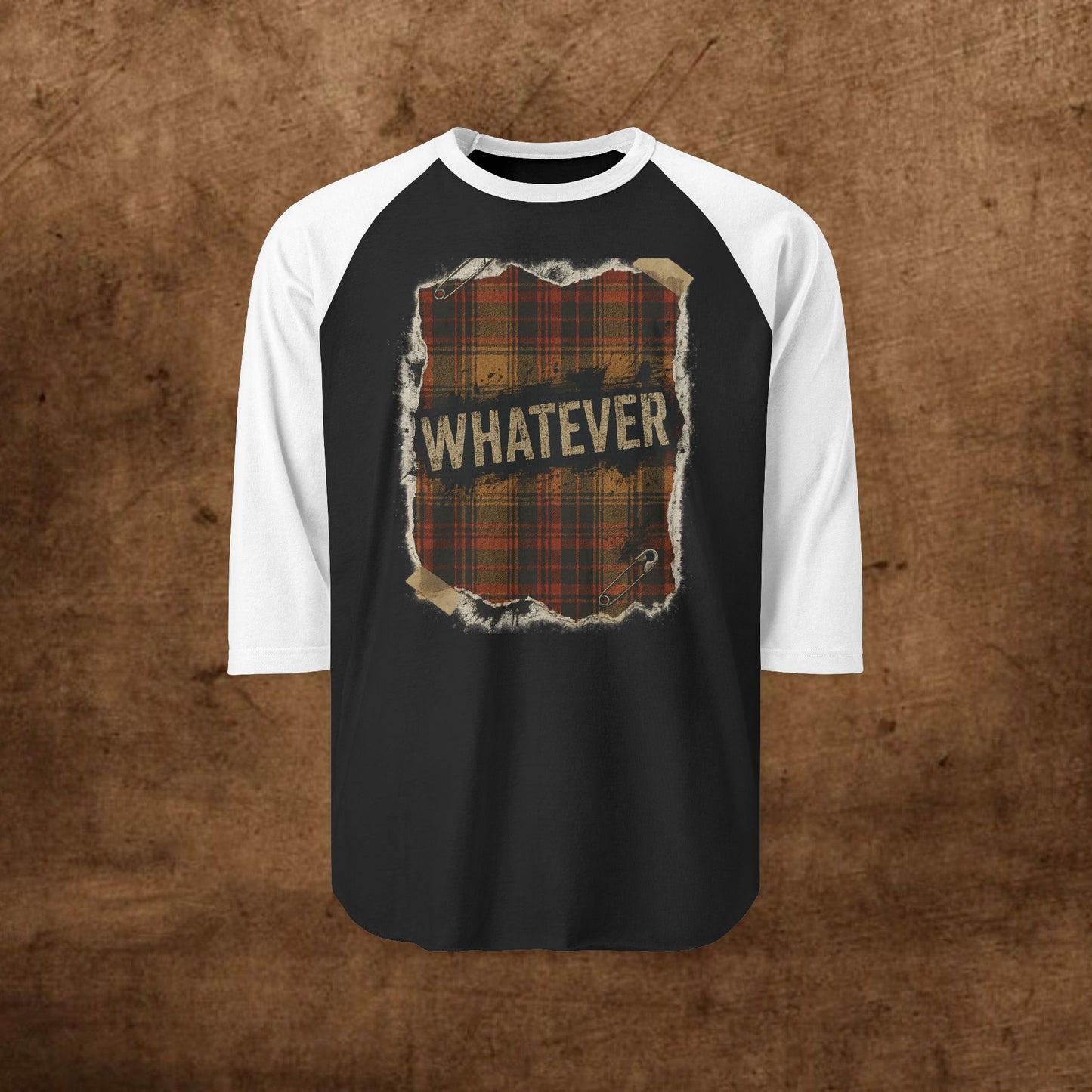 Whatever Unisex Three-Quarter Sleeve Raglan Shirt, Casual Tee, Grunge Apparel, Gift for Him/Her, Weekend Wear, Trendy Graphic Top