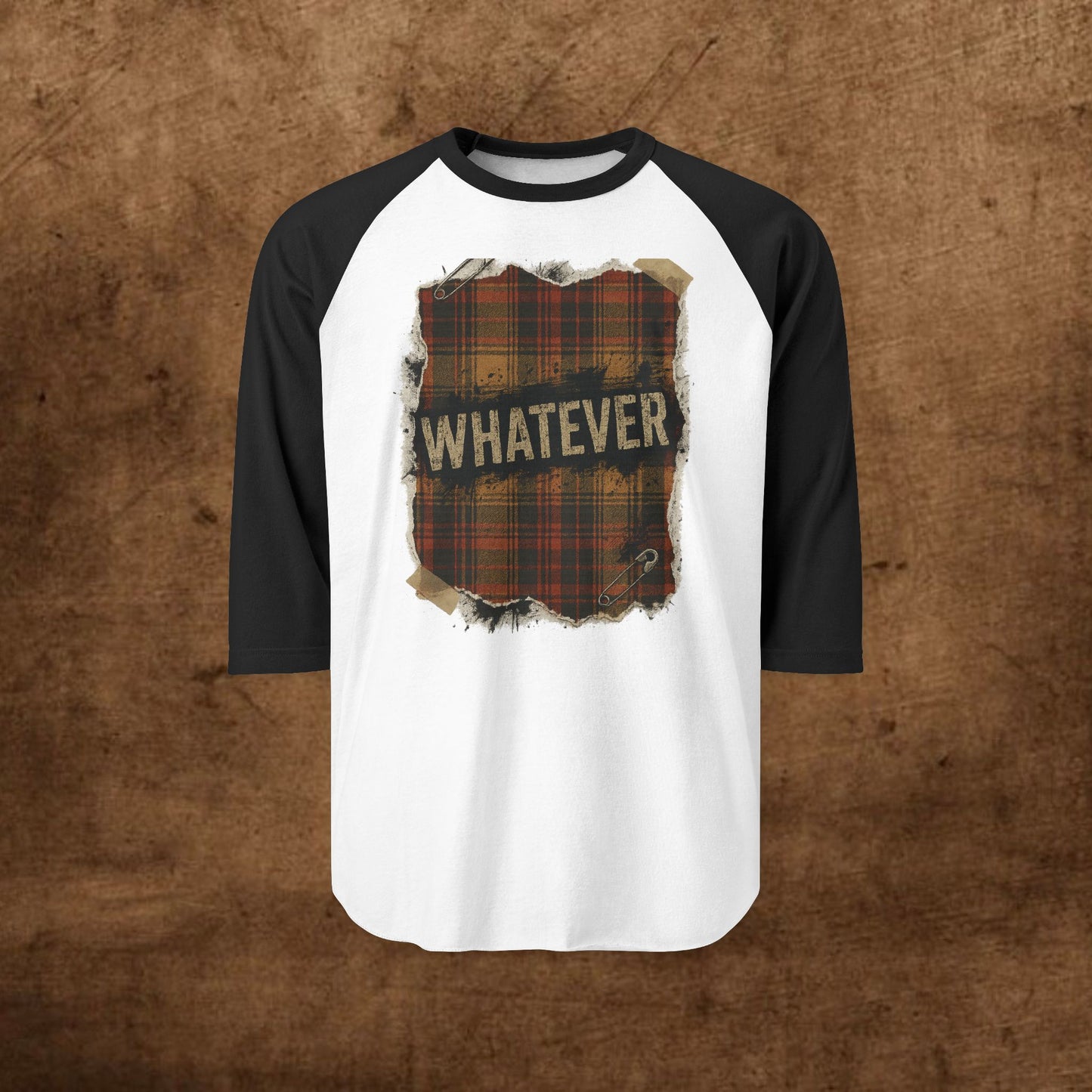 Whatever Unisex Three-Quarter Sleeve Raglan Shirt, Casual Tee, Grunge Apparel, Gift for Him/Her, Weekend Wear, Trendy Graphic Top