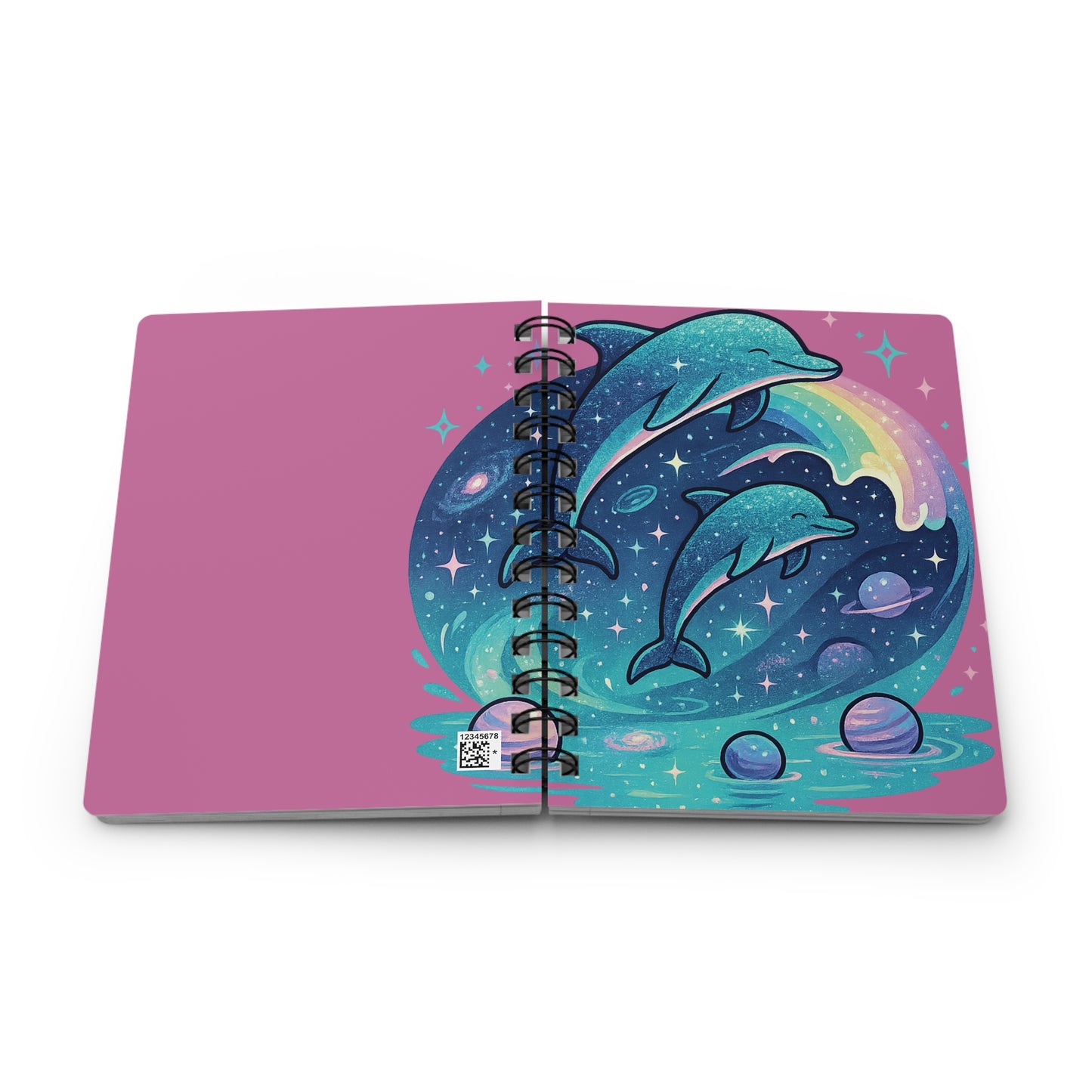 Cosmic Dolphin Spiral Journal | Notebook for Dreamers, Gift for Ocean Lovers, Art Journal, Travel Notebook, Teen Stationery