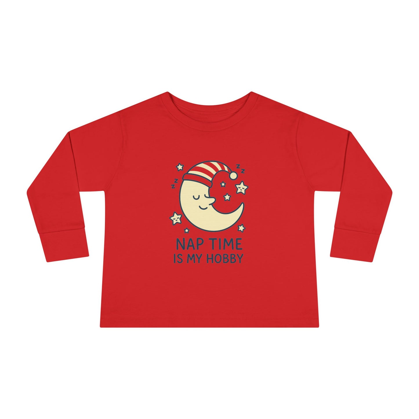 Toddler Long Sleeve Tee with 'Nap Time Is My Hobby' Design - Cute Kids Apparel, Fun Sleepwear, Baby Gifts, Seasonal Wear, Toddler Fashion