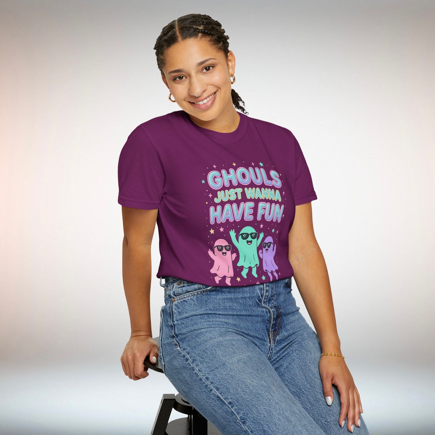 Fun Ghouls Graphic T-Shirt, Halloween Shirt, Unisex Tee, Ghost Lovers Gift, Party Apparel, Cute Summer Outfit