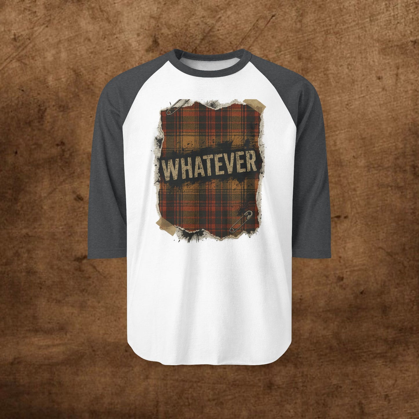 Whatever Unisex Three-Quarter Sleeve Raglan Shirt, Casual Tee, Grunge Apparel, Gift for Him/Her, Weekend Wear, Trendy Graphic Top