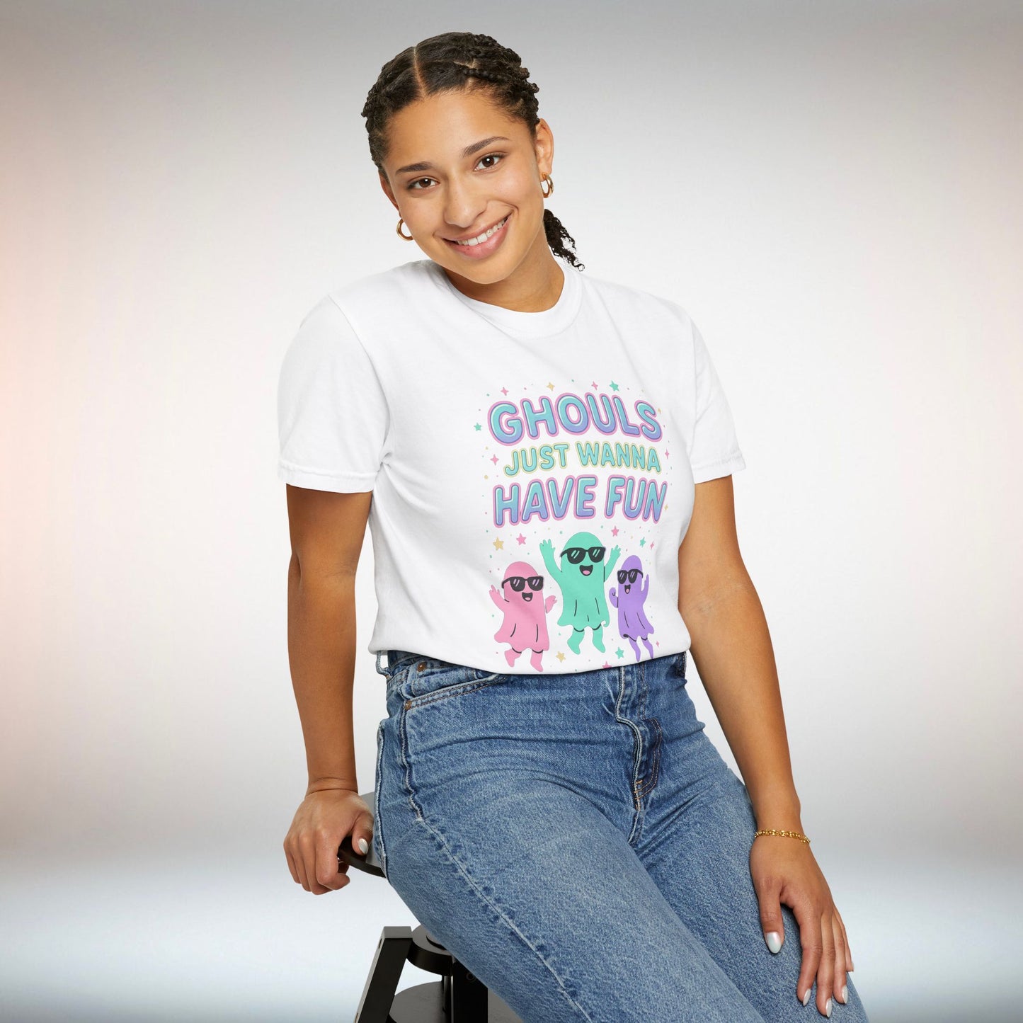 Fun Ghouls Graphic T-Shirt, Halloween Shirt, Unisex Tee, Ghost Lovers Gift, Party Apparel, Cute Summer Outfit