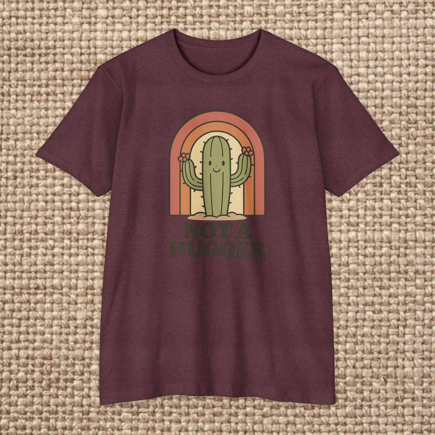 Cactus Humor Tee, Funny Cactus Shirt, Not a Hugger T-shirt, Unisex Casual Wear, Gift for Introverts