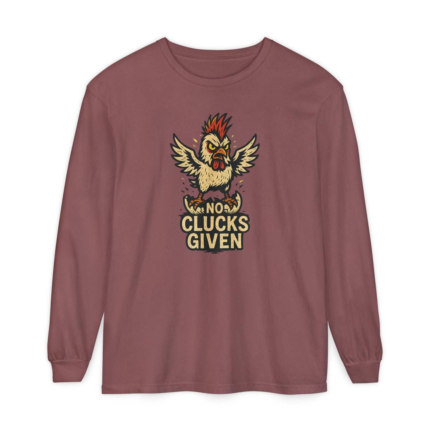 Funny Chicken T-Shirt, Unisex Long Sleeve Tee, Clucks Given Shirt, Gift for Farmers, Humor Apparel, Casual Wear