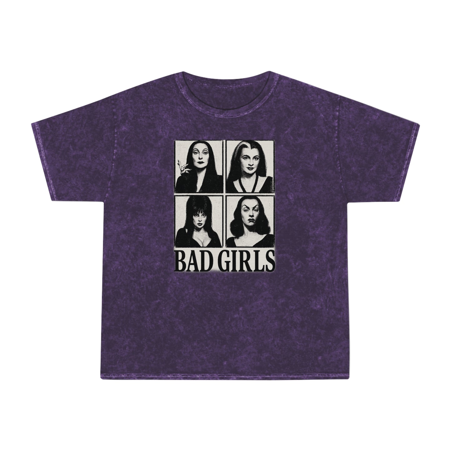 Bad Girls Unisex Mineral Wash T-Shirt | Vintage Graphic Tee, Trendy Casual Wear, Perfect for Gifting, Festival Fashion, Everyday Outfits