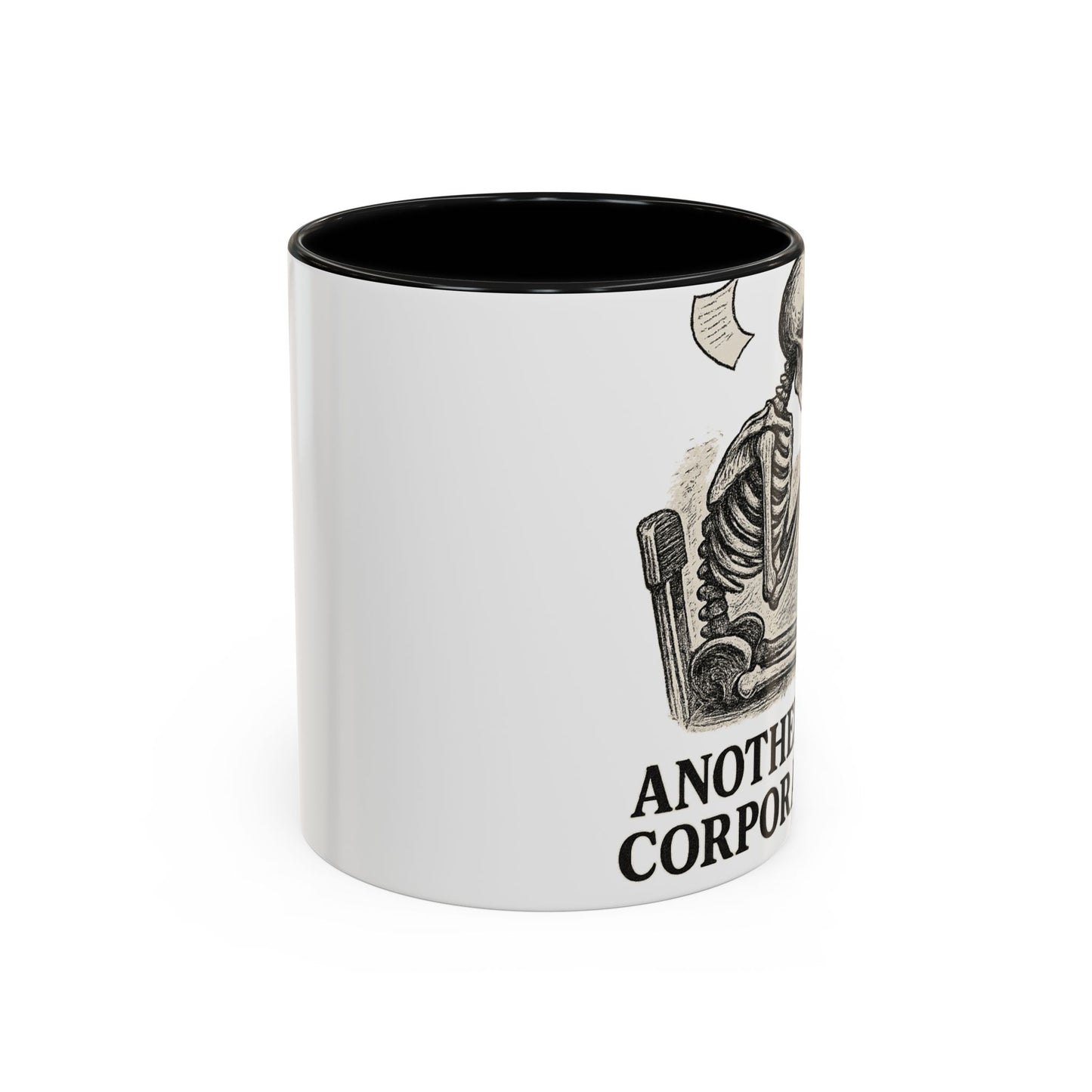 Corporate Humor Coffee Mug, Funny Office Gift, Skeleton Mug, Halloween Decor, Work From Home Coffee Cup, sarcastic office mug