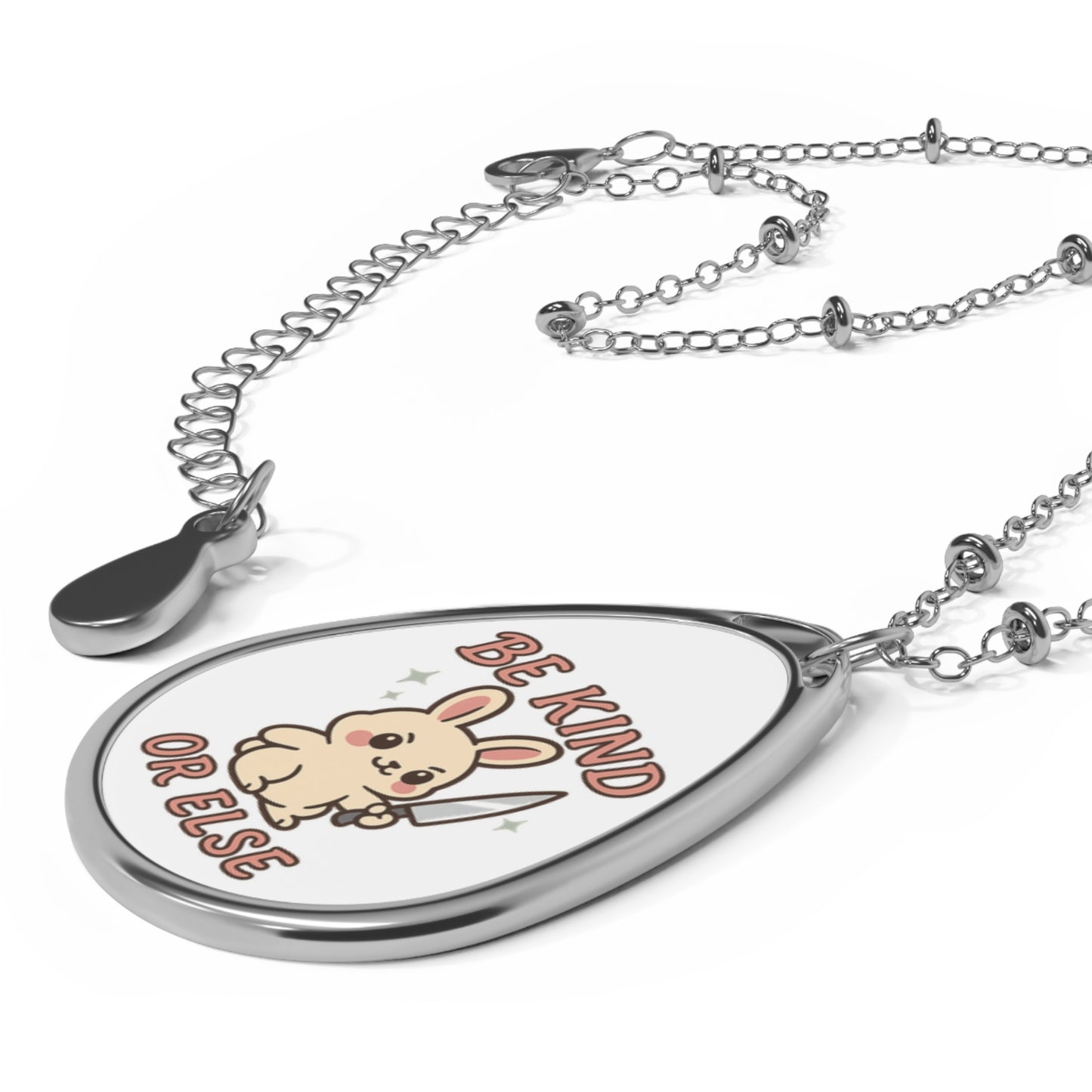 Cute Bunny Quote Necklace, Be Kind or Else, Animal Lover Jewelry, Gifts for Her, Everyday Wear, Easter Gift, Friendship Necklace
