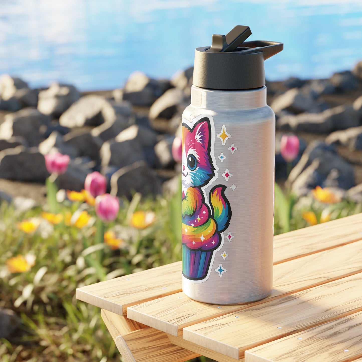 Tumbler Mug Colorful Cat Owl Sticker Design 32oz