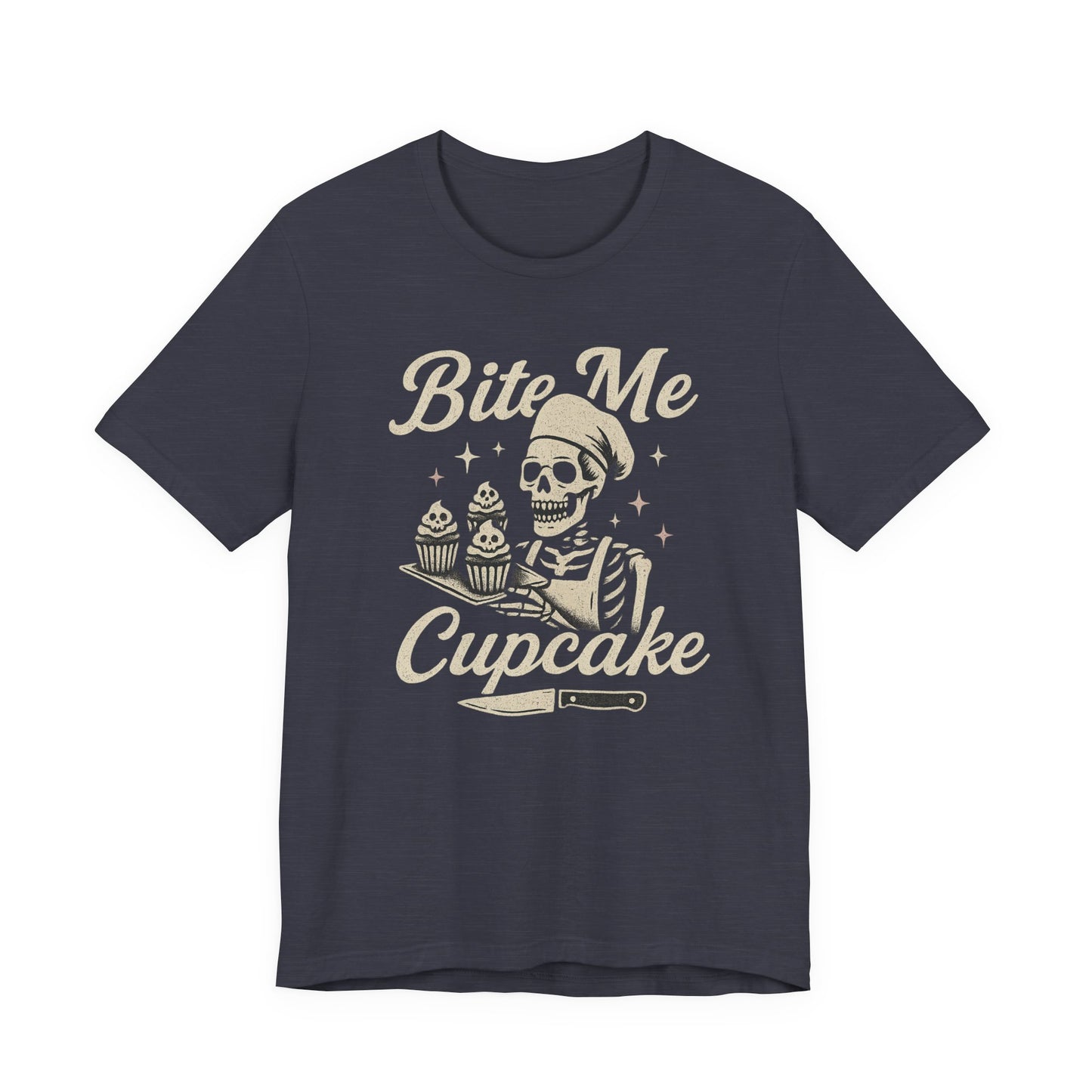Skeletal Cupcake Tee, Funny Halloween Shirt, Unisex Graphic T-Shirt, Sweet Tooth Gift, Spooky Baking Apparel