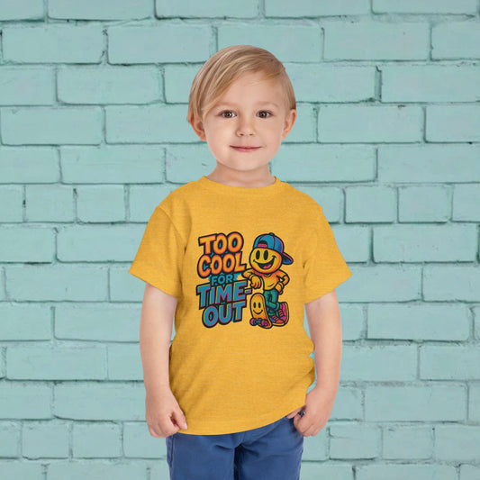 Cool Toddler Tee - "Too Cool for Time Out" - Fun Kids Shirt, Playful Baby Gift, Summer Apparel, Birthday Present, Outdoor Wear