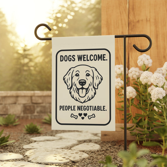 Dog Welcome Garden Banner, Pet Lover Decor, Outdoor Home Flag, Funny Dog Sign, Unique Garden Flag, Dog Friendly Decor