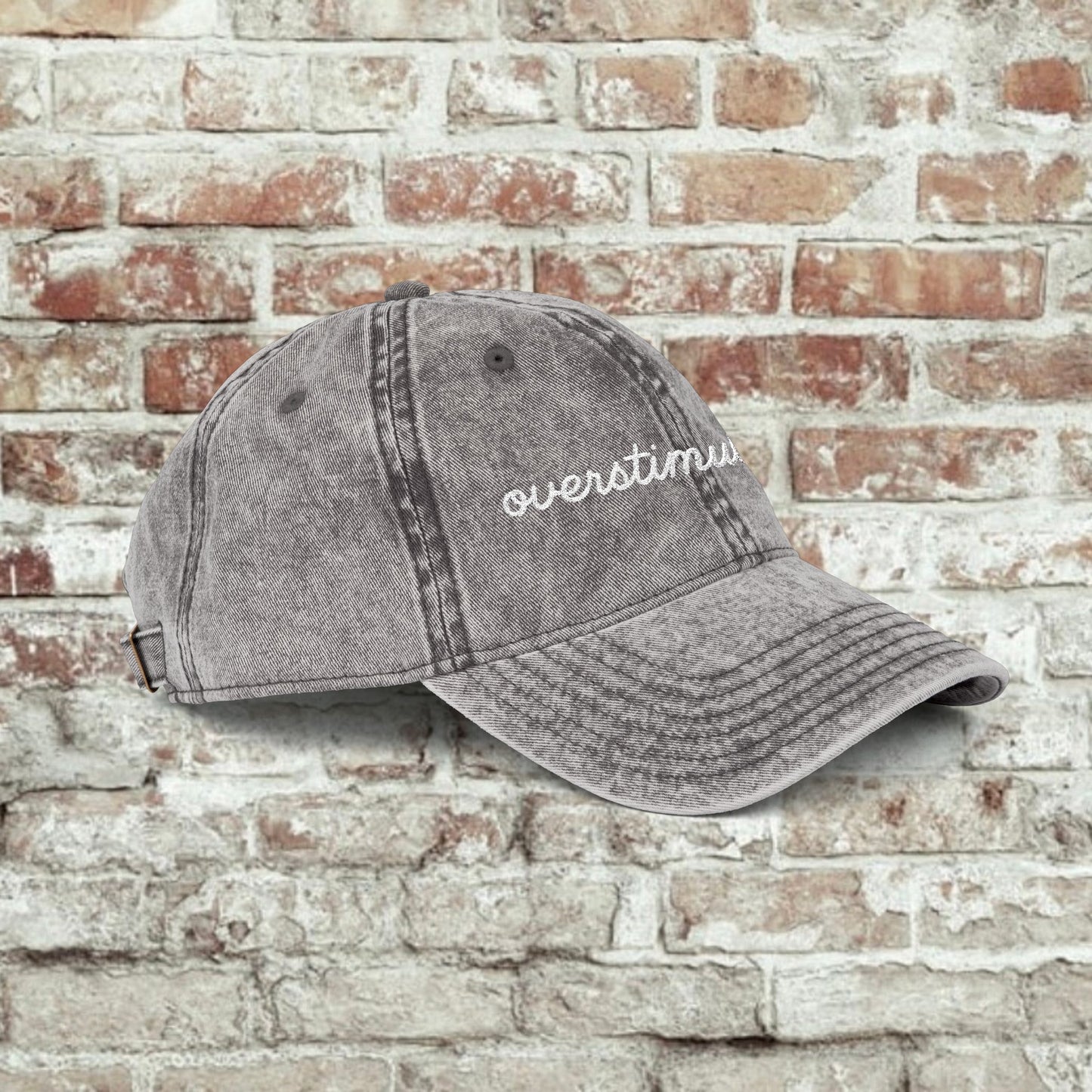 Vintage Embroidered Cap - Overstimulated, Trendy Hat, Casual Wear, Gift for Her, Adjustable Baseball Cap