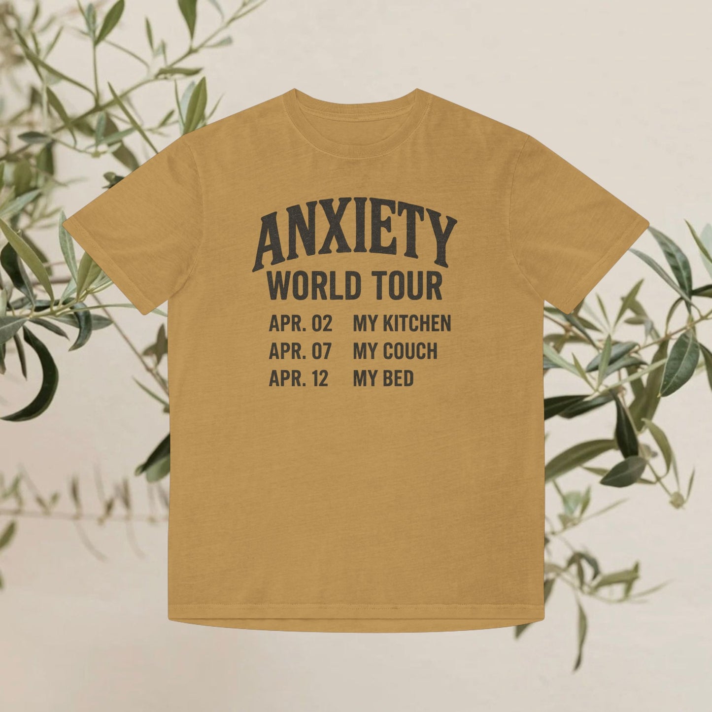 Anxiety World Tour Unisex Faded Shirt, Funny T-Shirt, Relaxation Tee, Gift for Anxiety Awareness, Casual Wear, Humorous Apparel