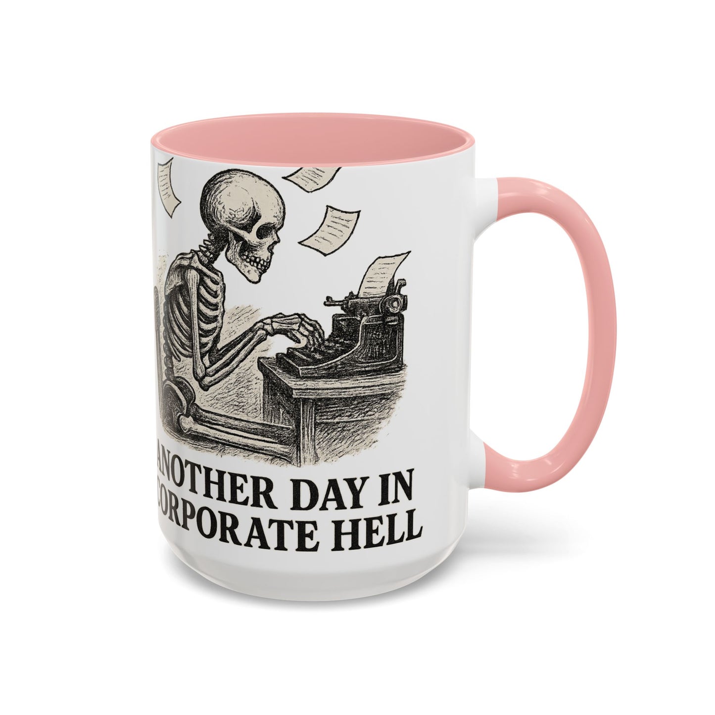 Corporate Humor Coffee Mug, Funny Office Gift, Skeleton Mug, Halloween Decor, Work From Home Coffee Cup, sarcastic office mug