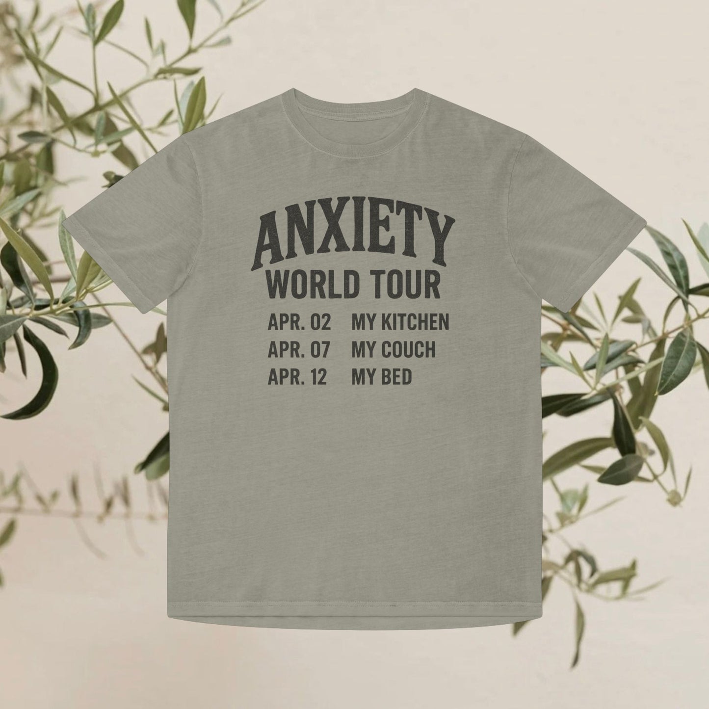 Anxiety World Tour Unisex Faded Shirt, Funny T-Shirt, Relaxation Tee, Gift for Anxiety Awareness, Casual Wear, Humorous Apparel