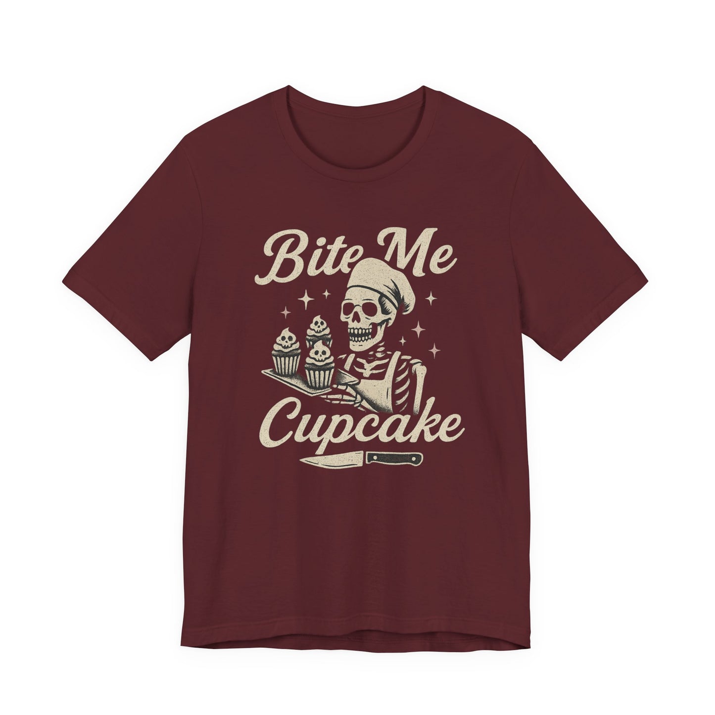 Skeletal Cupcake Tee, Funny Halloween Shirt, Unisex Graphic T-Shirt, Sweet Tooth Gift, Spooky Baking Apparel