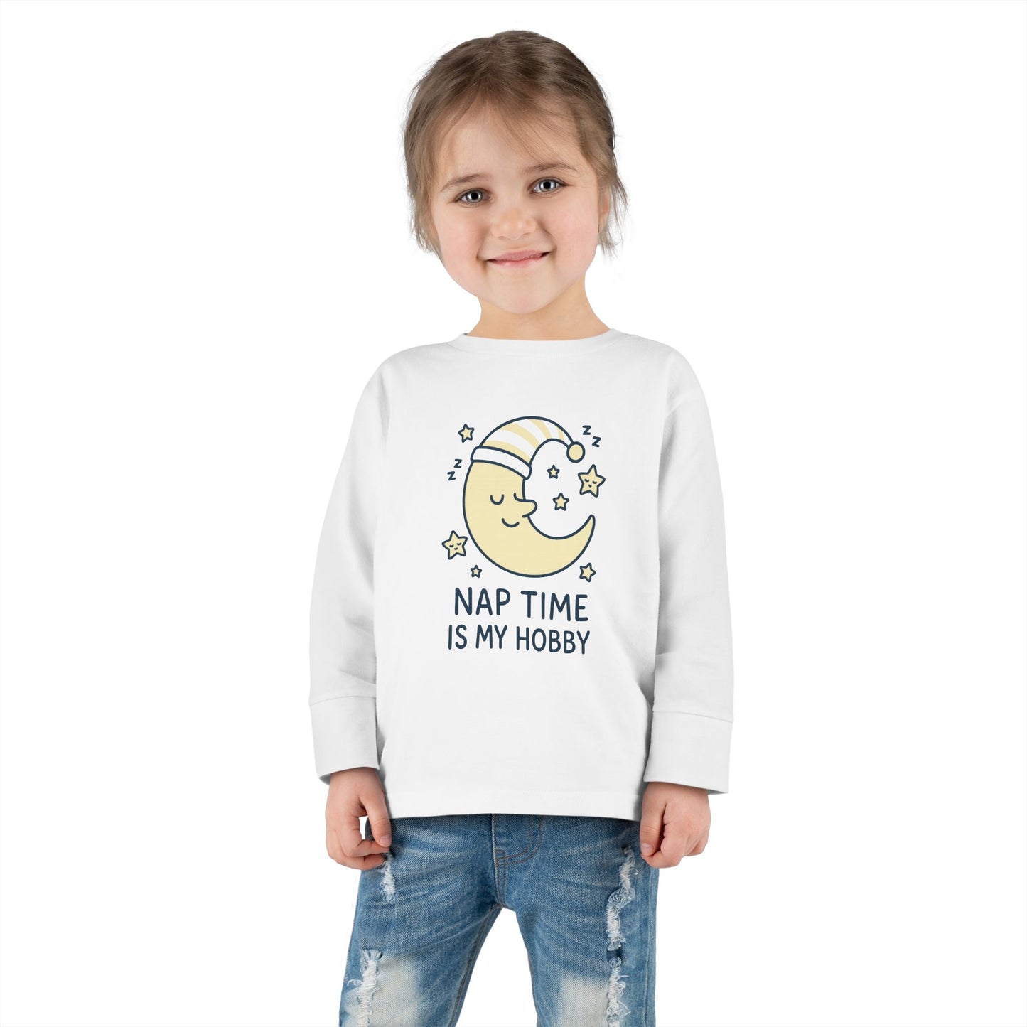 Toddler Long Sleeve Tee with 'Nap Time Is My Hobby' Design - Cute Kids Apparel, Fun Sleepwear, Baby Gifts, Seasonal Wear, Toddler Fashion