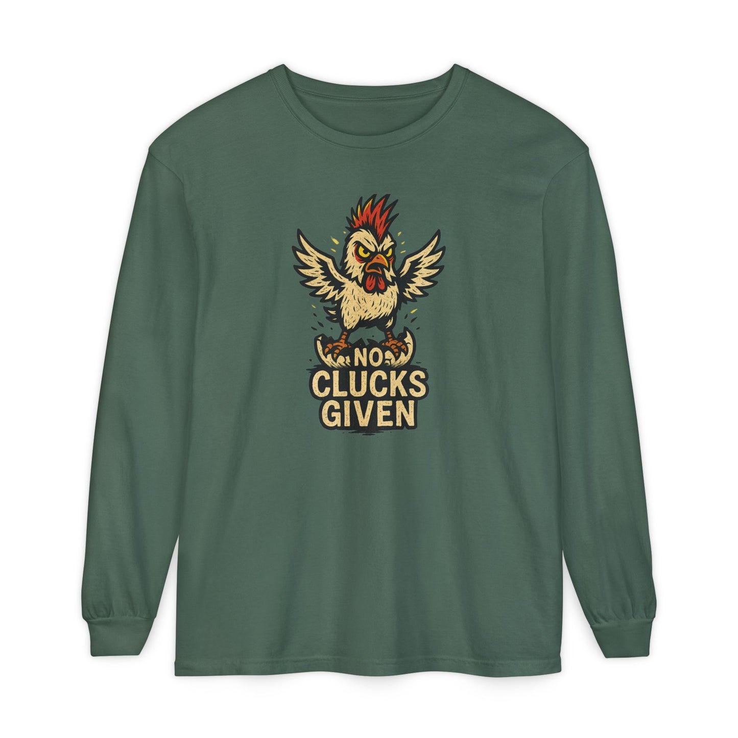 Funny Chicken T-Shirt, Unisex Long Sleeve Tee, Clucks Given Shirt, Gift for Farmers, Humor Apparel, Casual Wear