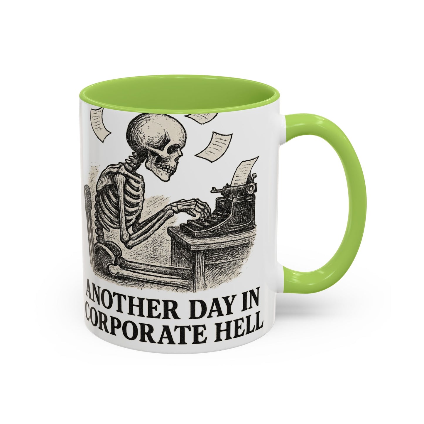 Corporate Humor Coffee Mug, Funny Office Gift, Skeleton Mug, Halloween Decor, Work From Home Coffee Cup, sarcastic office mug