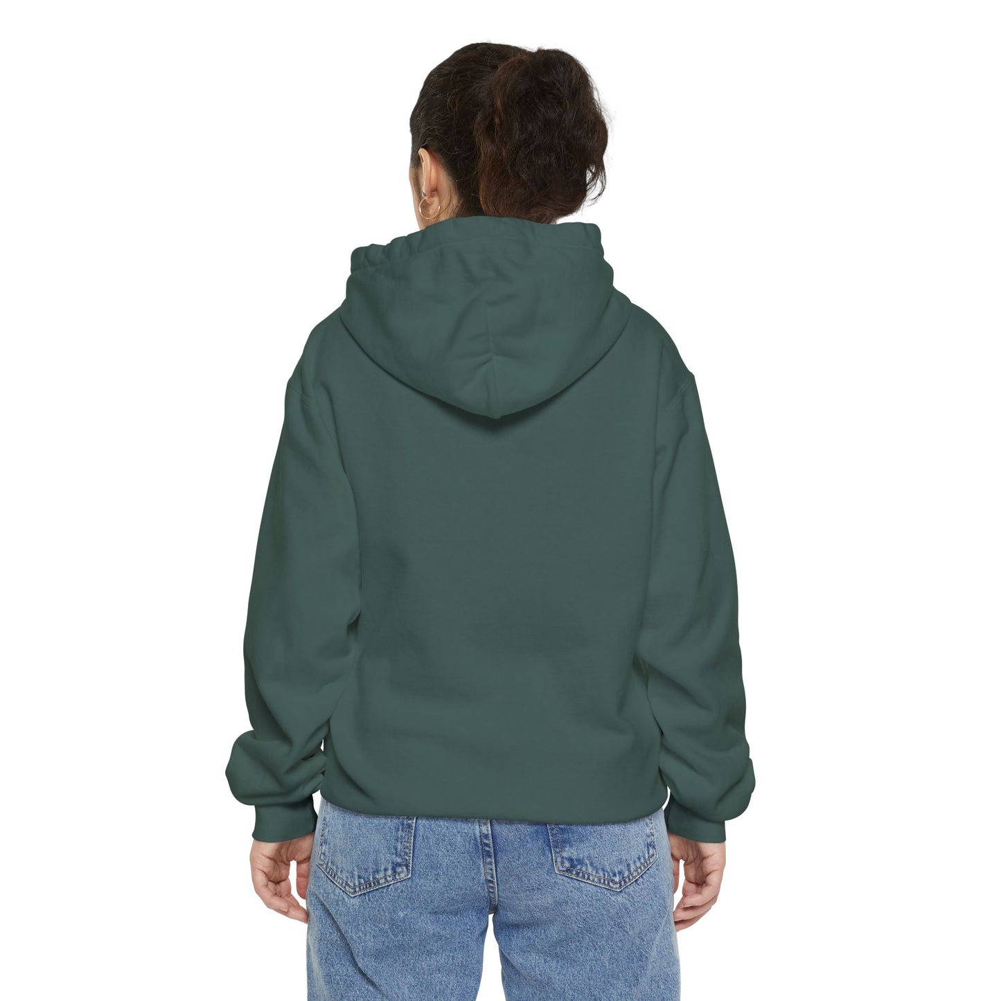 Morticia-Inspired Unisex Garment-Dyed Hoodie, Cozy Graphic Sweatshirt, Spooky Fashion, Halloween Apparel, Unique Gift for Fans