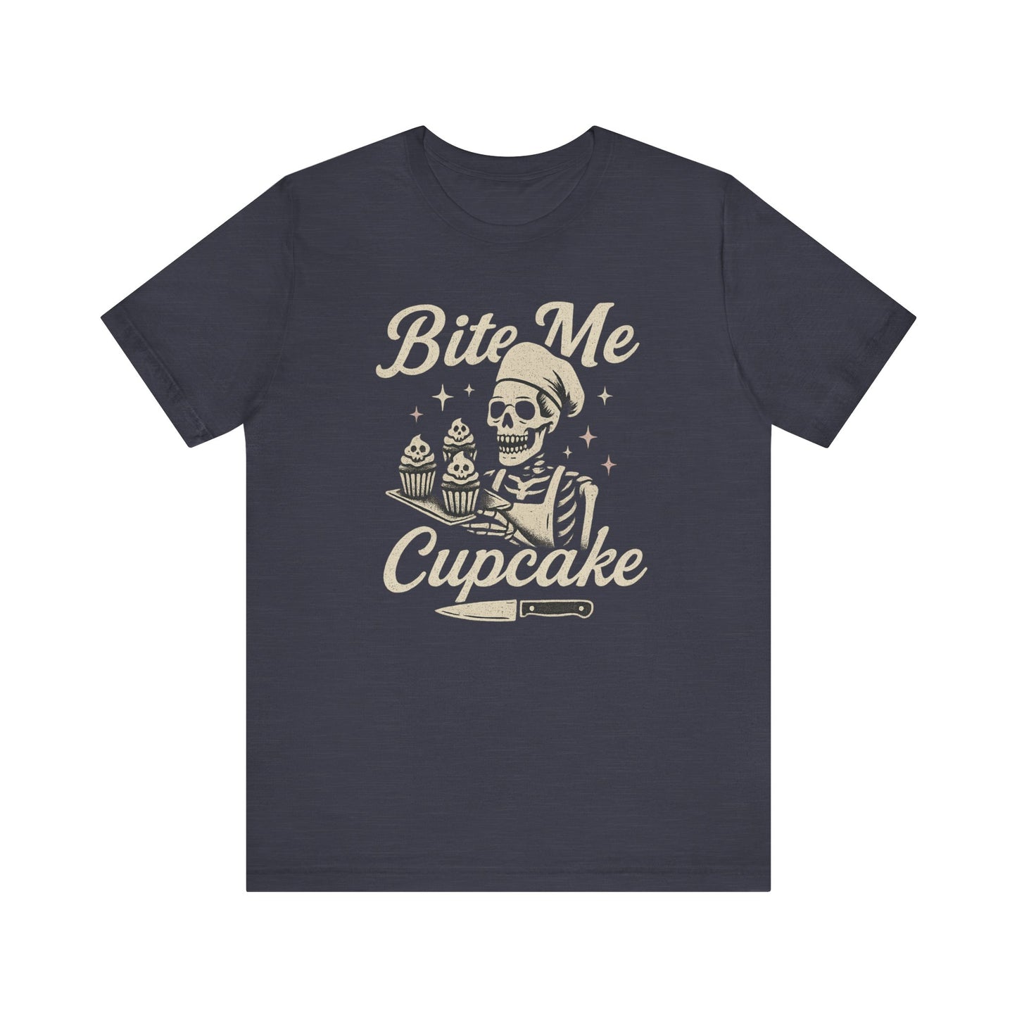 Skeletal Cupcake Tee, Funny Halloween Shirt, Unisex Graphic T-Shirt, Sweet Tooth Gift, Spooky Baking Apparel