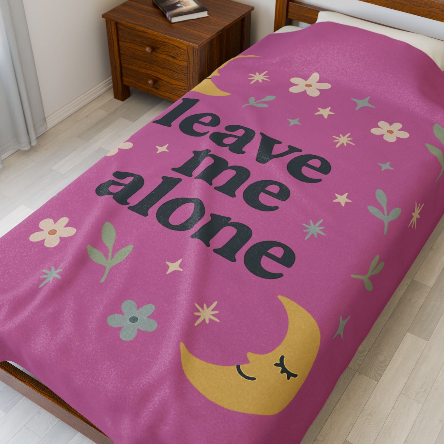 Velveteen Plush Blanket - Sarcastic Leave Me Alone Cozy Blanket