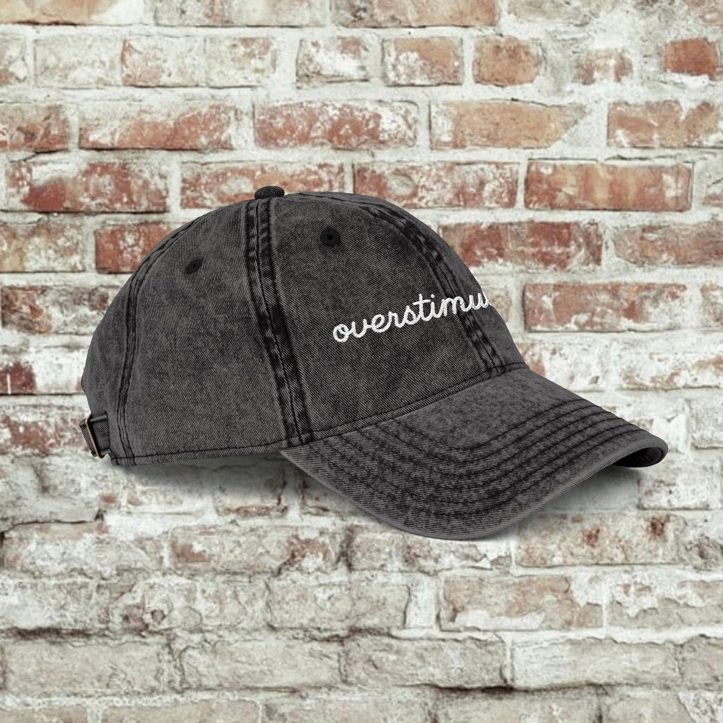 Vintage Embroidered Cap - Overstimulated, Trendy Hat, Casual Wear, Gift for Her, Adjustable Baseball Cap