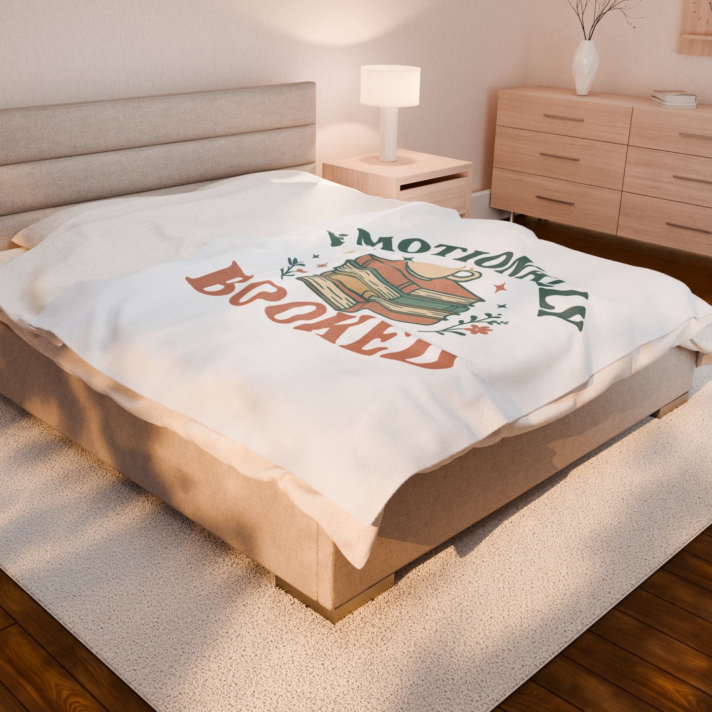 Cozy Velveteen Plush Blanket - Perfect for Book Lovers, Gift for Readers, Home Décor, Emotional Comfort, Relaxing Evenings